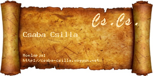 Csaba Csilla névjegykártya