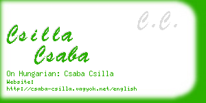 csilla csaba business card